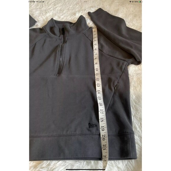 New Era Women’s 1/2 Zip Mock Neck Long Sleeve Mild Cropped Sweatshirt Gray Sz M - Picture 6 of 7